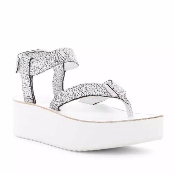 teva platform sandals white